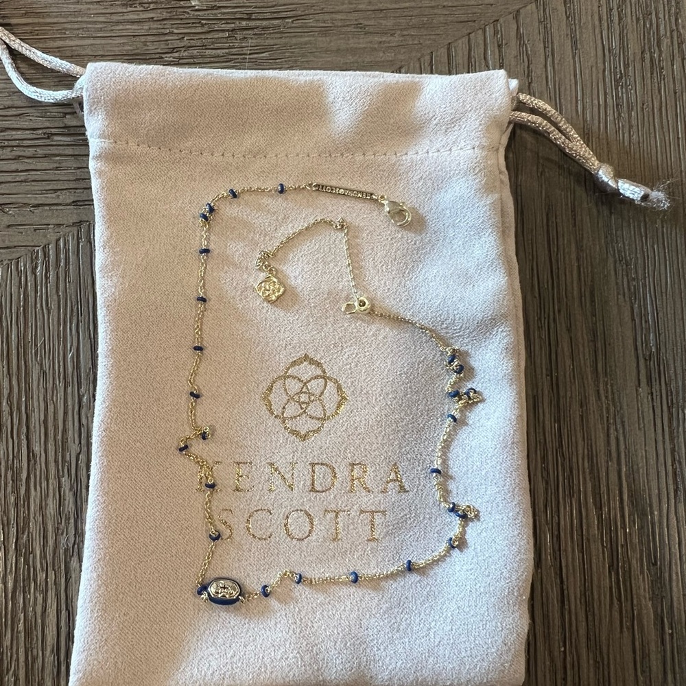 Kendra Scott Mini Gold Cobalt Illusion Necklace